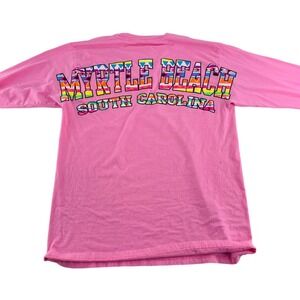 BB Tropics Women's Pink Long Sleeve Graphic T Shirt Pink Colorful Myrtle Beach